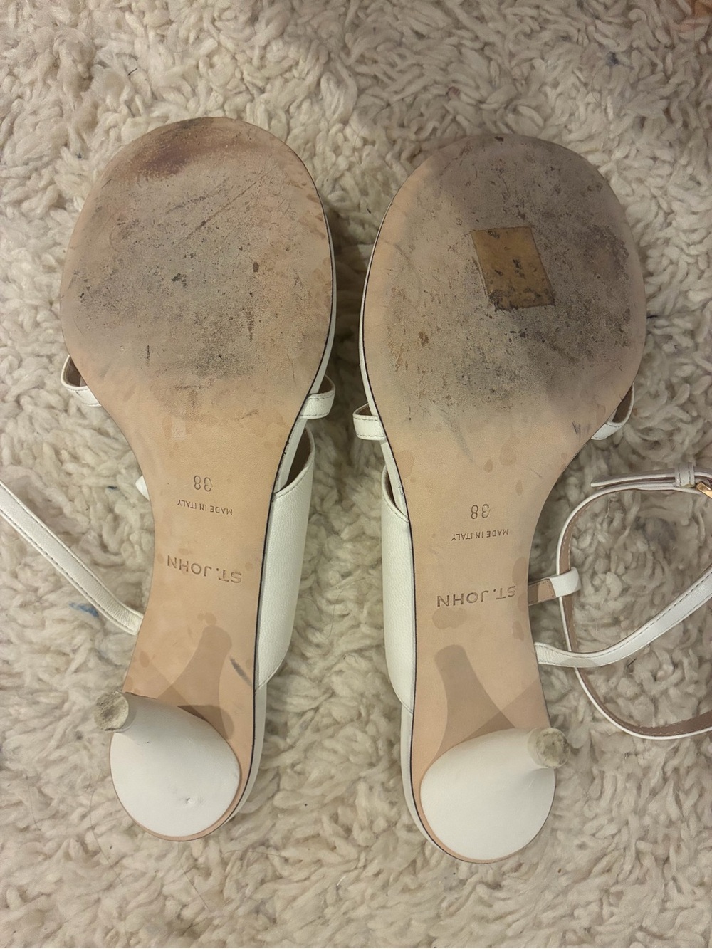 St. John White Strappy Wedge Sandals - Picture 8 of 8